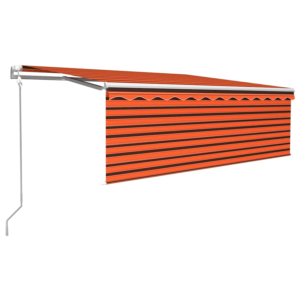 vidaXL Automatyczna markiza z zasłoną, 4x3 m, pomarańczowo-brązowa