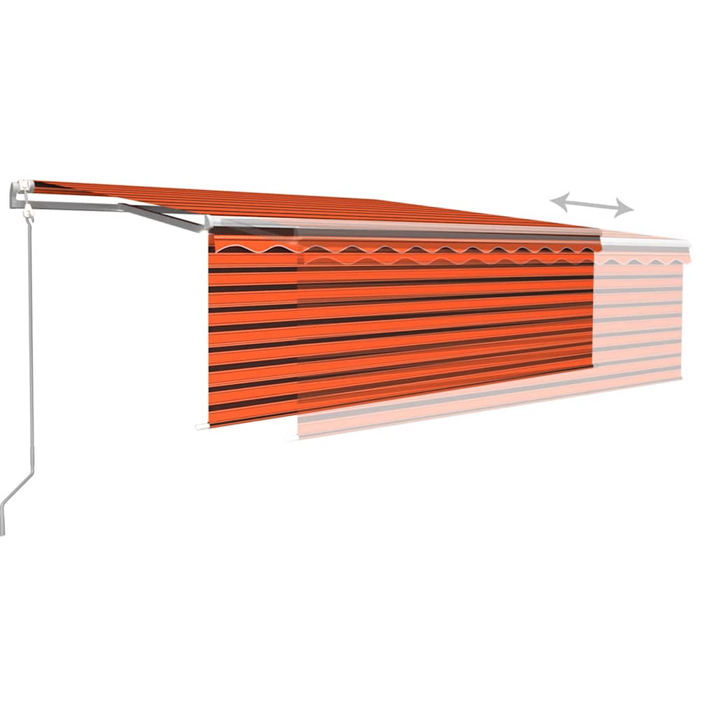 vidaXL Automatyczna markiza z zasłoną, 4x3 m, pomarańczowo-brązowa