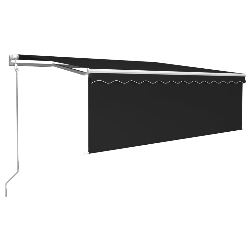 vidaXL Automatyczna markiza z zasłoną, LED i czujnikiem wiatru, 4x3 m