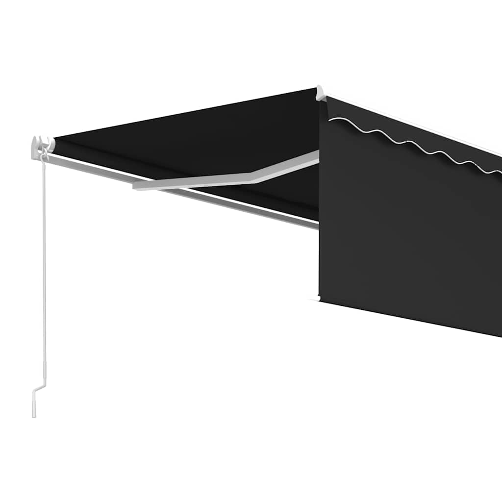 vidaXL Ręcznie zwijana markiza z zasłoną, 4,5x3 m, antracytowa