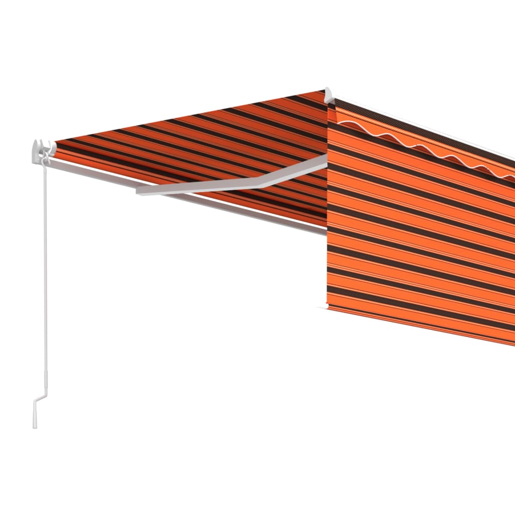 vidaXL Ręcznie zwijana markiza z zasłoną, 4,5x3 m, pomarańcz-brąz