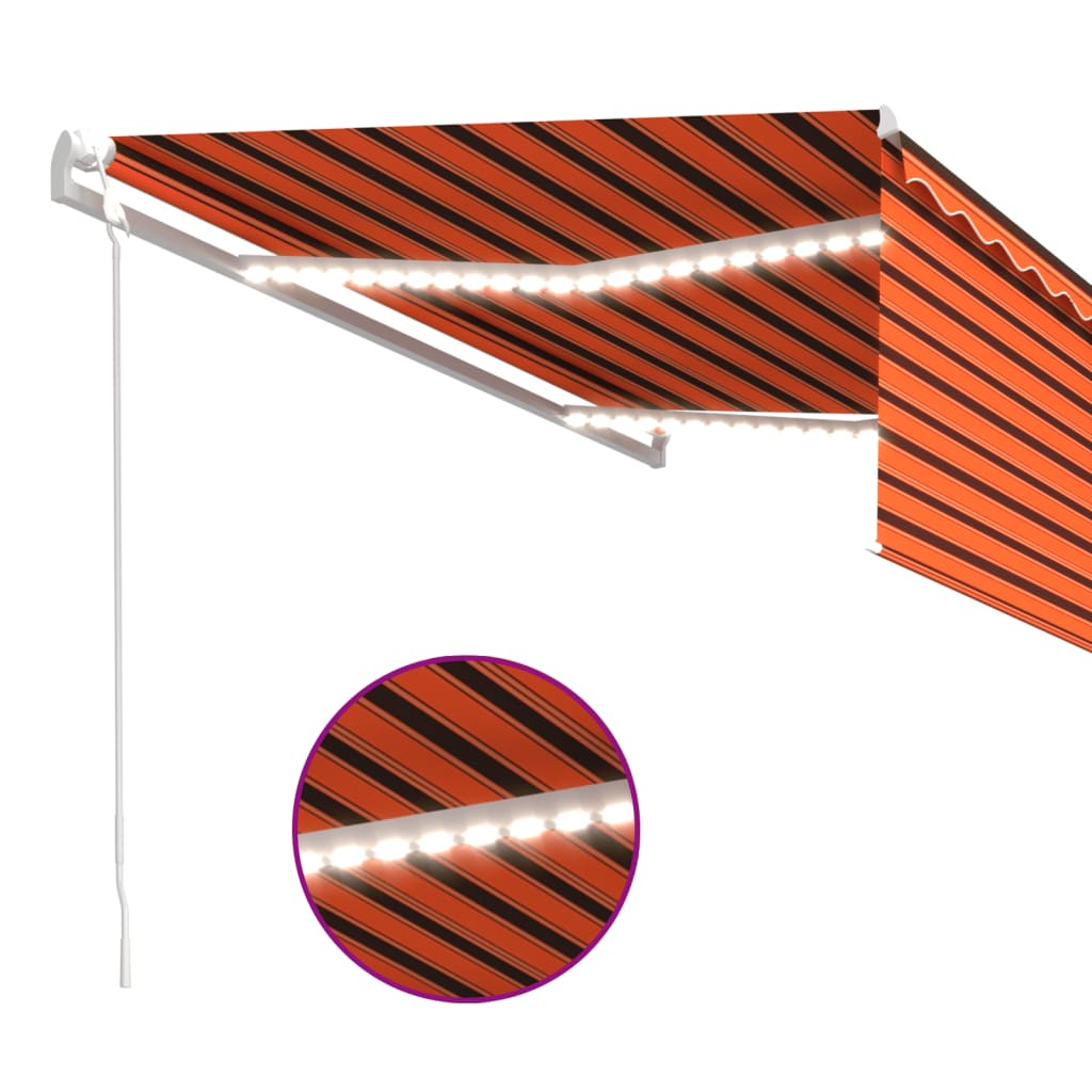 vidaXL Automatyczna markiza z zasłoną, LED i czujnikiem, 4,5x3 m