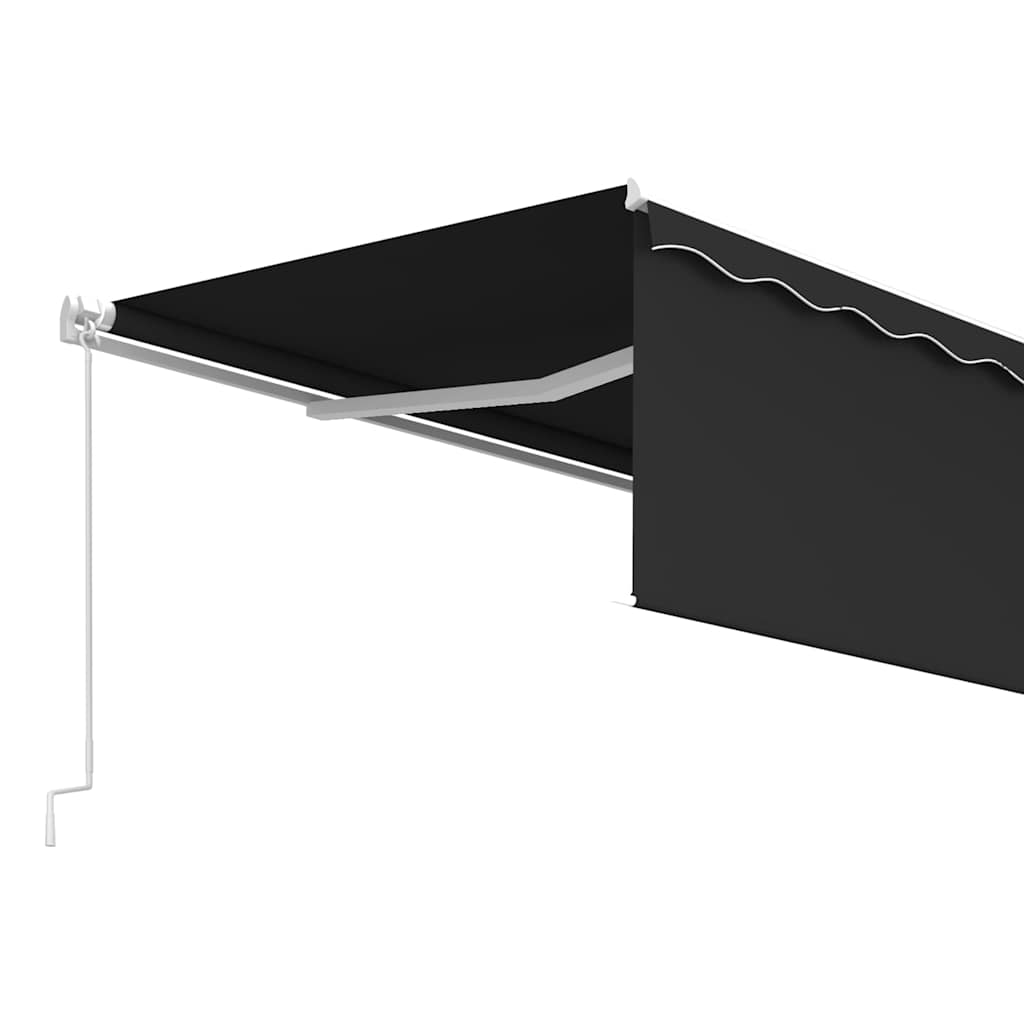 vidaXL Ręcznie zwijana markiza z zasłoną, 5x3 m, antracytowa