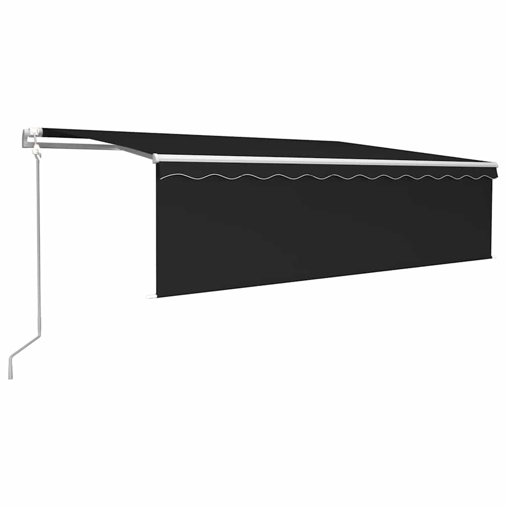 vidaXL Automatycznie zwijana markiza z zasłoną, 5x3 m, antracytowa
