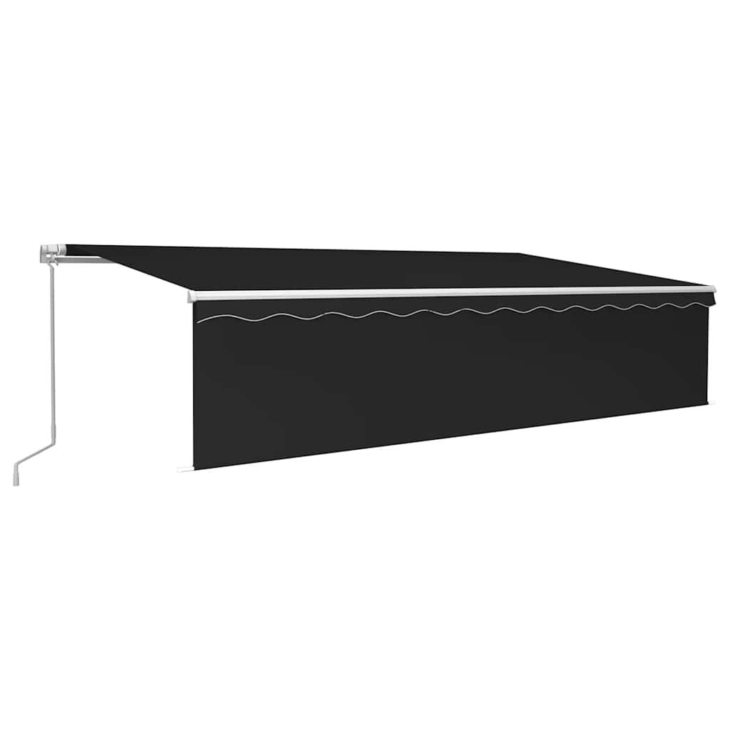 vidaXL Ręcznie zwijana markiza z zasłoną, 6x3 m, antracytowa