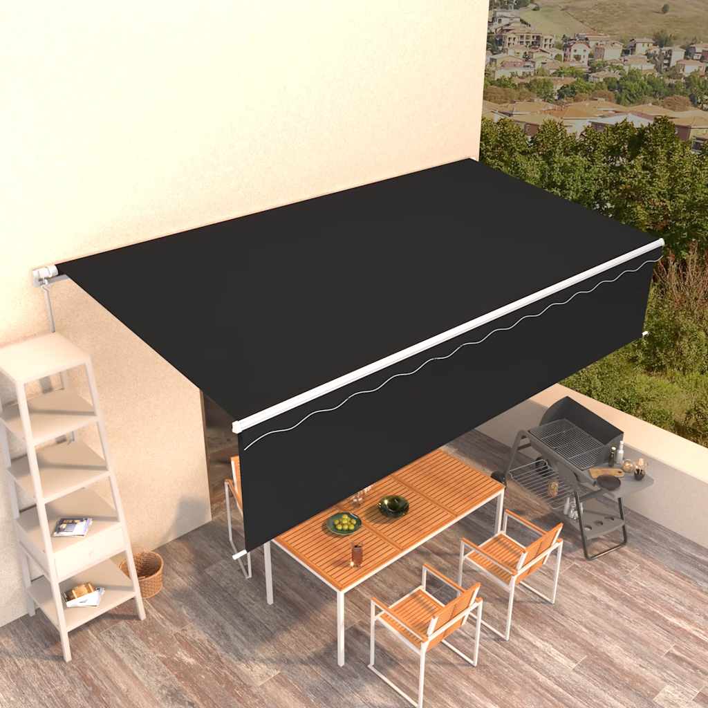 vidaXL Ręcznie zwijana markiza z zasłoną, 6x3 m, antracytowa