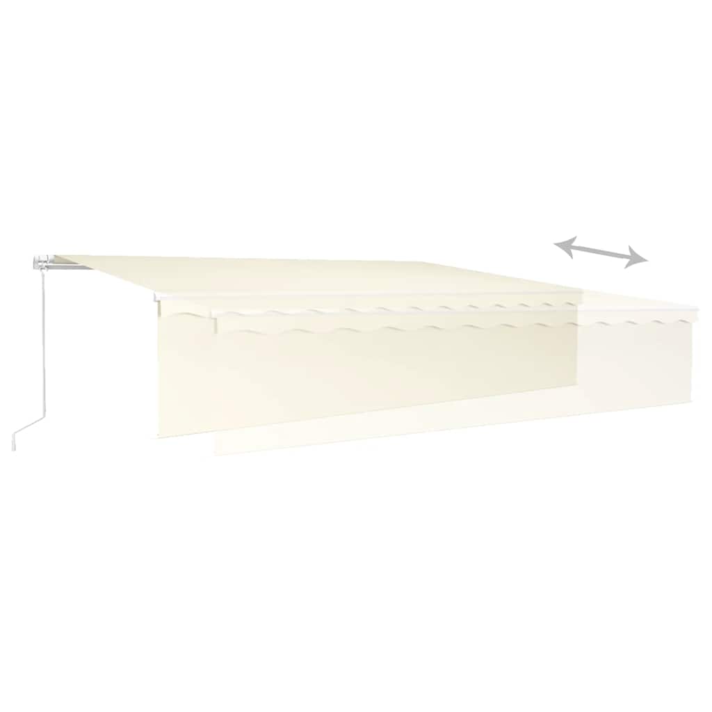 vidaXL Ręcznie zwijana markiza z zasłoną, 6x3 m, kremowa