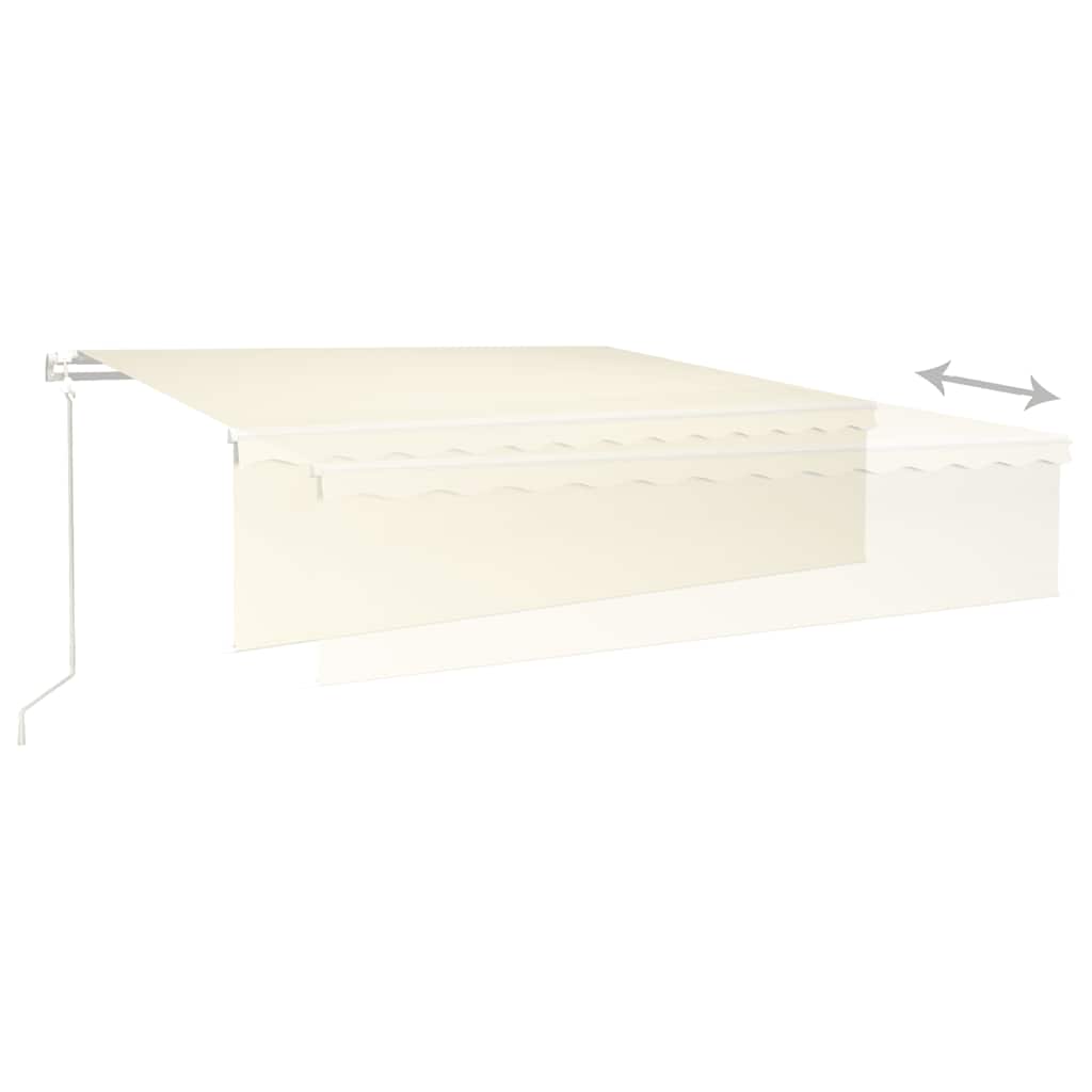 vidaXL Automatycznie zwijana markiza z zasłoną, 6x3 m, kremowa