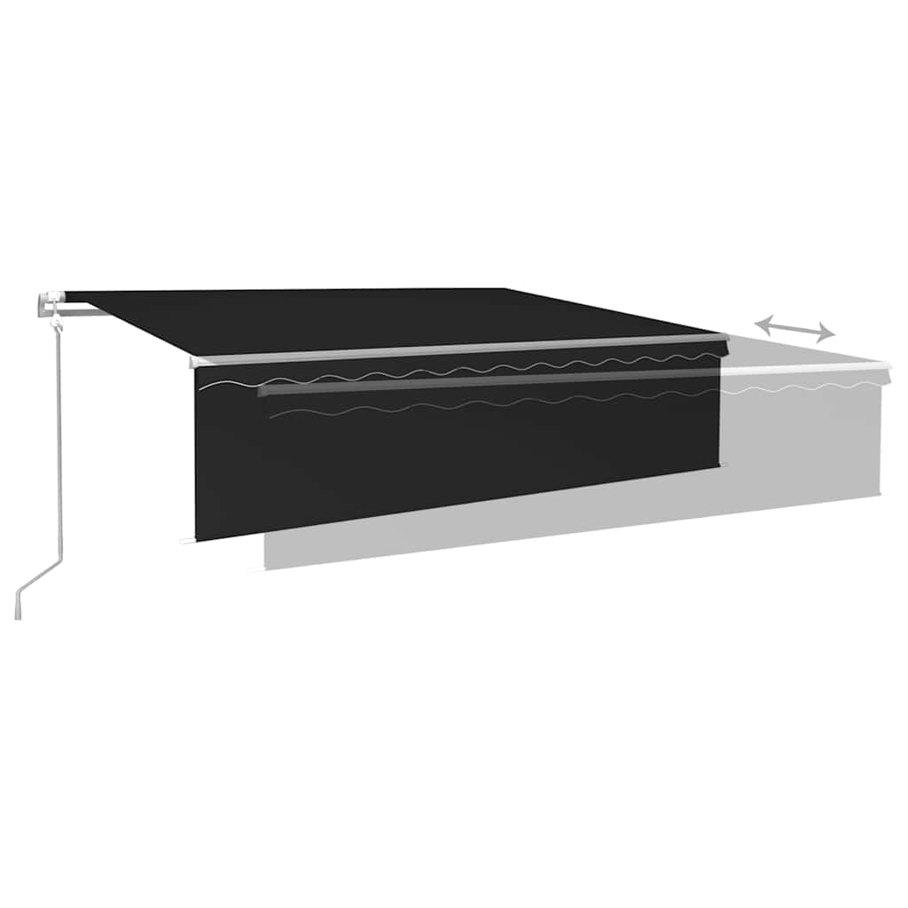 vidaXL Automatycznie zwijana markiza z zasłoną, 6x3 m, antracytowa