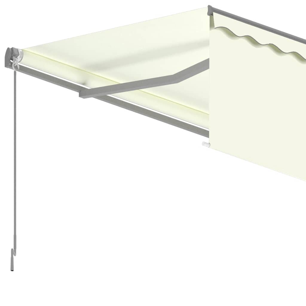 vidaXL Ręcznie zwijana markiza z zasłoną, 3x2,5 m, kremowa