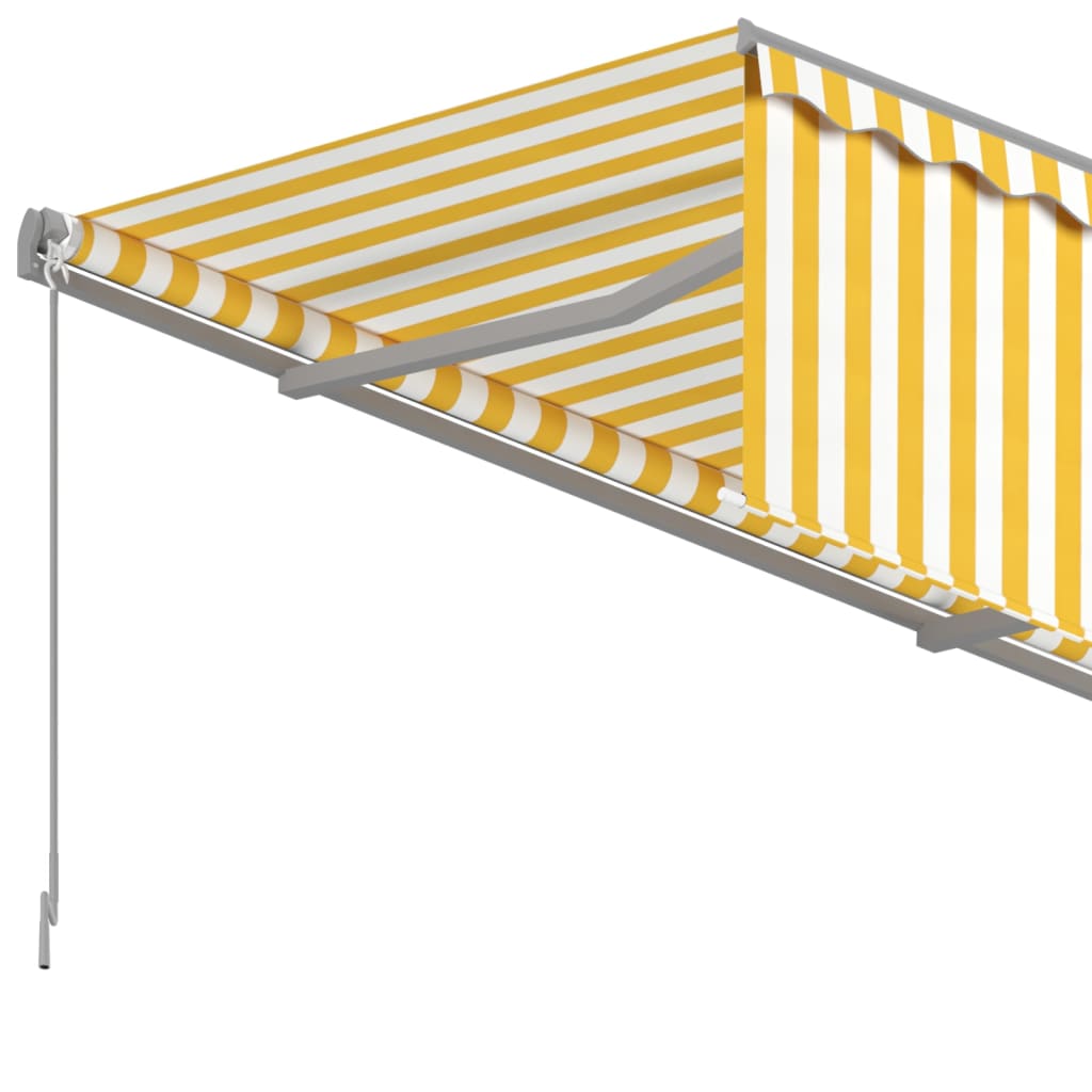 vidaXL Ręcznie zwijana markiza z zasłoną, 3x2,5 m, żółto-biała