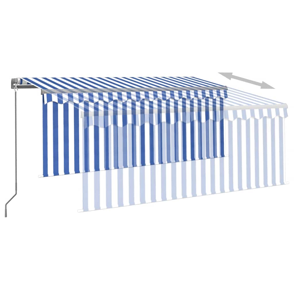 vidaXL Ręcznie zwijana markiza z zasłoną zacieniającą i LED, 3x2,5 m