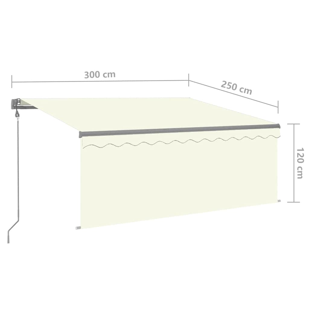 vidaXL Automatyczna markiza z zasłoną, LED i czujnikiem, 3x2,5 m