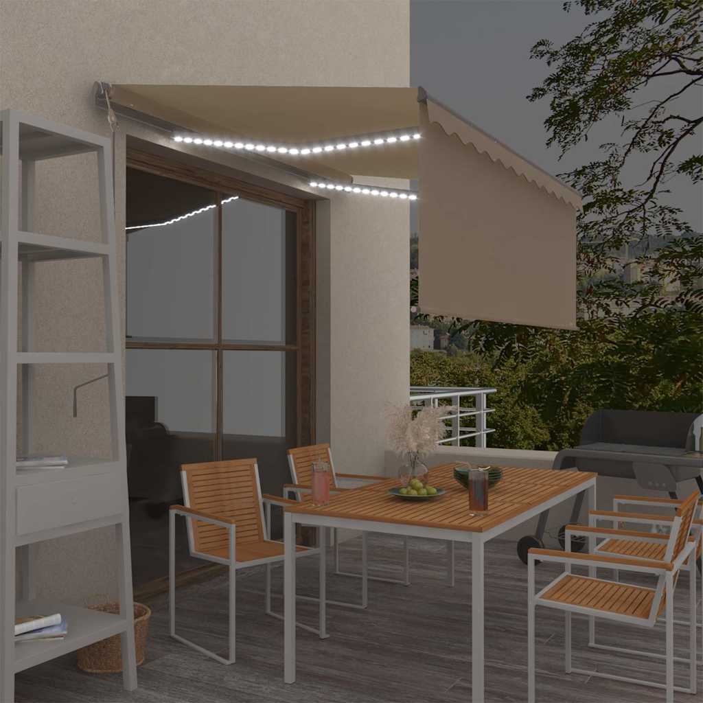 vidaXL Automatyczna markiza z zasłoną, LED i czujnikiem, 3x2,5 m