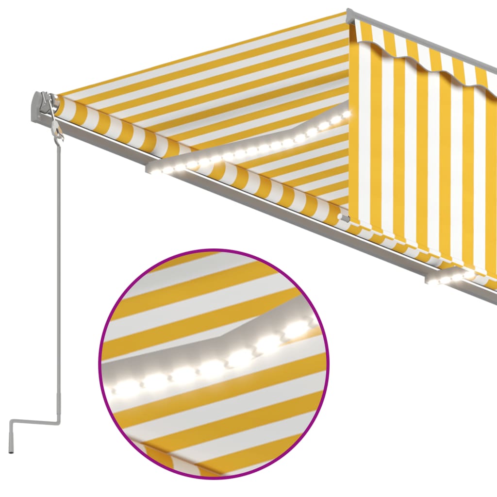vidaXL Automatyczna markiza z zasłoną, LED i czujnikiem, 3x2,5 m