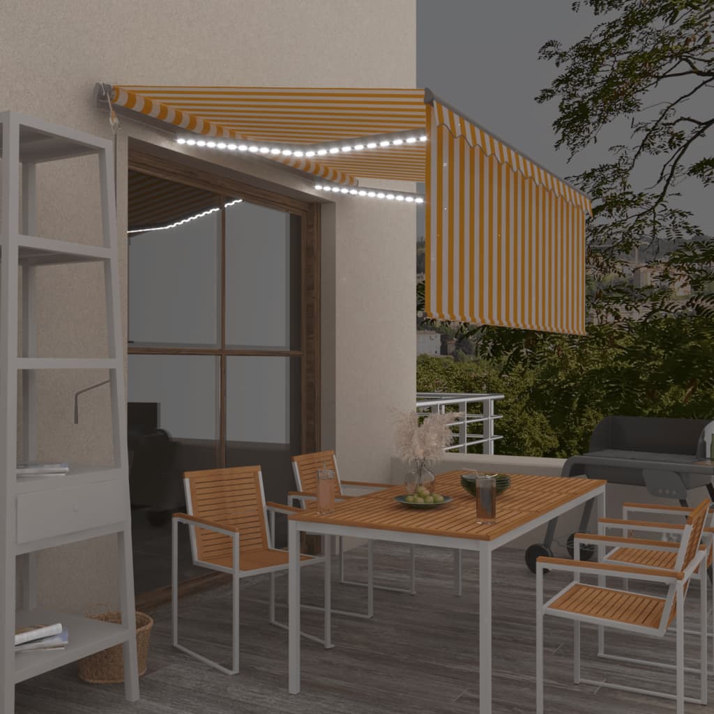 vidaXL Automatyczna markiza z zasłoną, LED i czujnikiem, 3x2,5 m