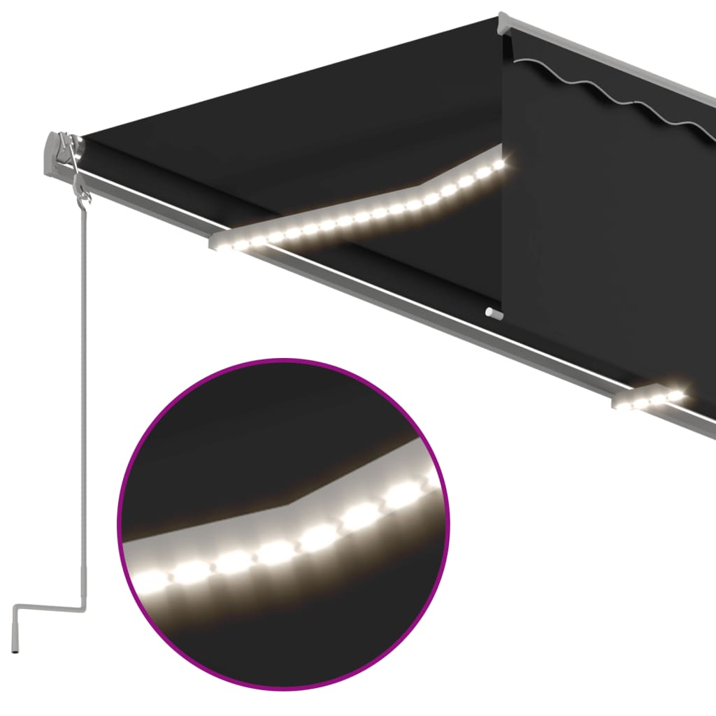 vidaXL Automatyczna markiza z zasłoną, LED i czujnikiem, 3x2,5 m