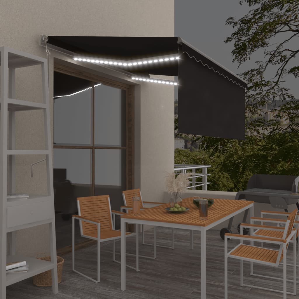 vidaXL Automatyczna markiza z zasłoną, LED i czujnikiem, 3x2,5 m