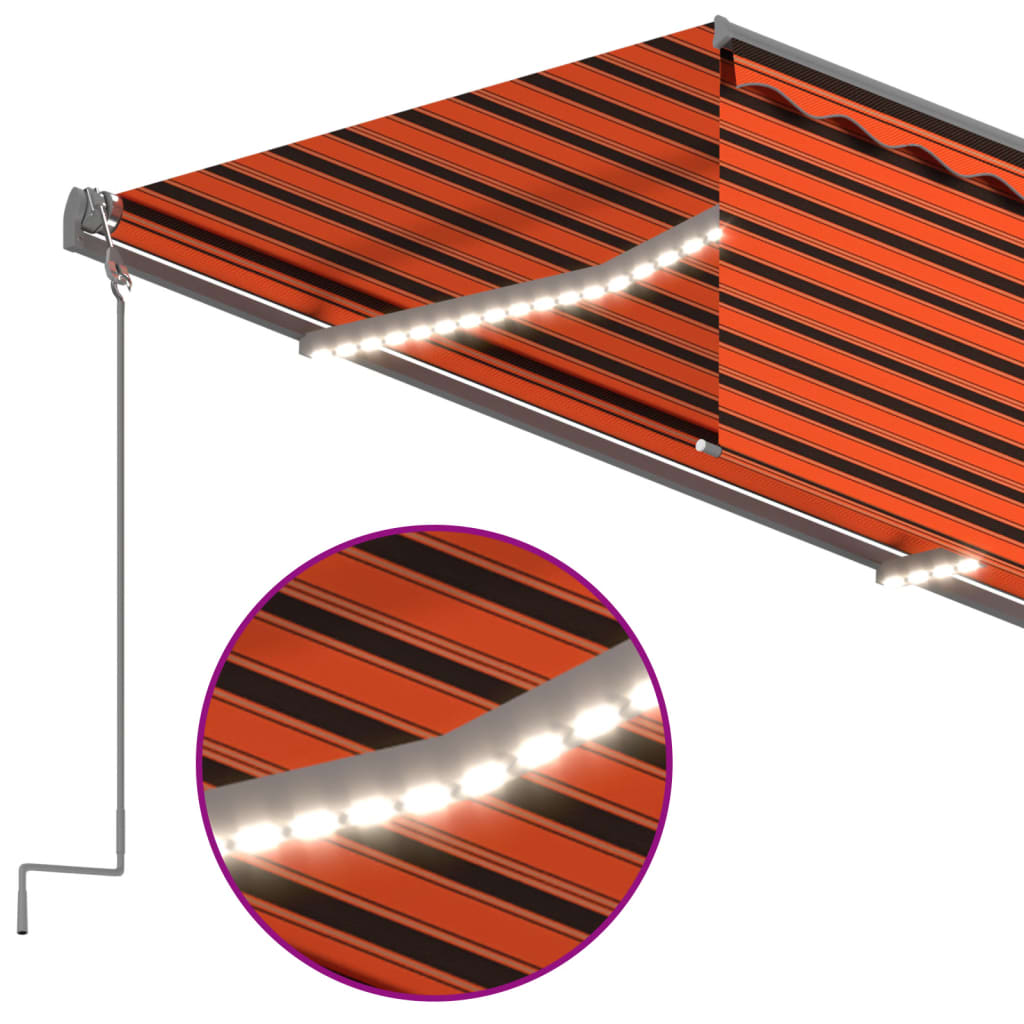 vidaXL Automatyczna markiza z zasłoną, LED i czujnikiem, 3x2,5 cm