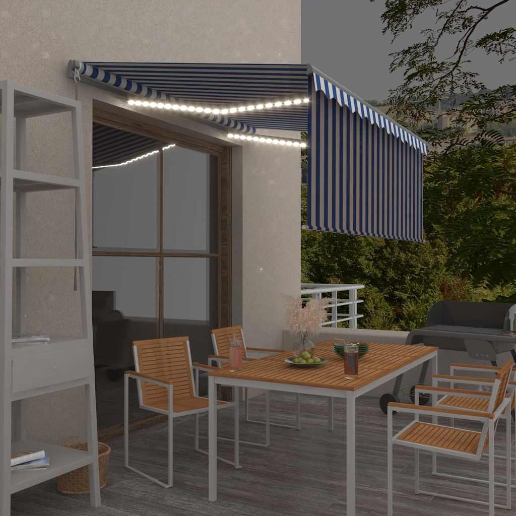 vidaXL Ręcznie zwijana markiza z zasłoną i LED, 3,5x2,5 m