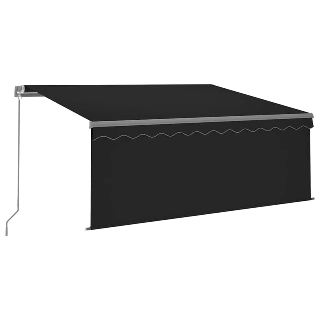 vidaXL Ręcznie zwijana markiza z zasłoną i LED, 3,5x2,5 m, antracytowa