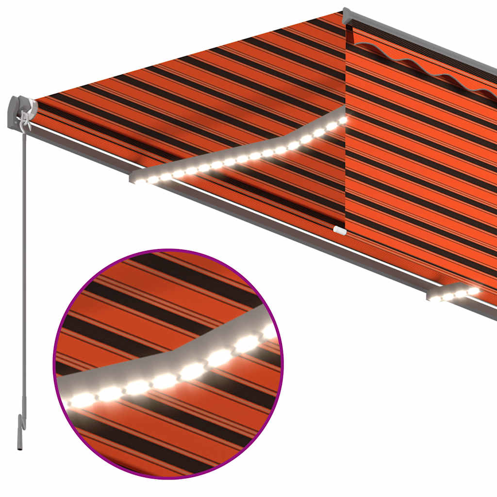 vidaXL Ręcznine zwijana markiza z zasłoną i LED, 3,5x2,5 m