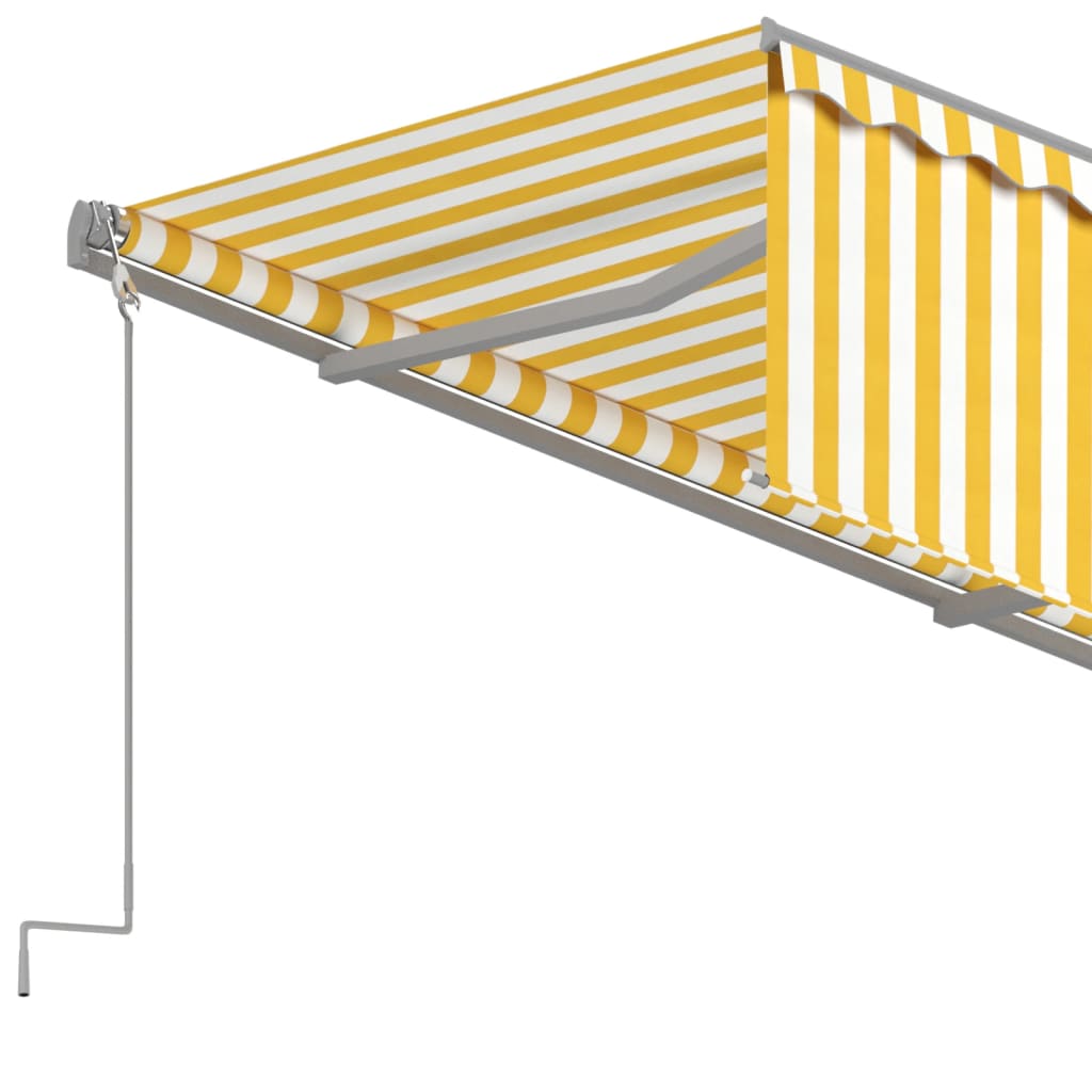 vidaXL Automatycznie zwijana markiza z zasłoną, 3,5x2,5 m, żółto-biała