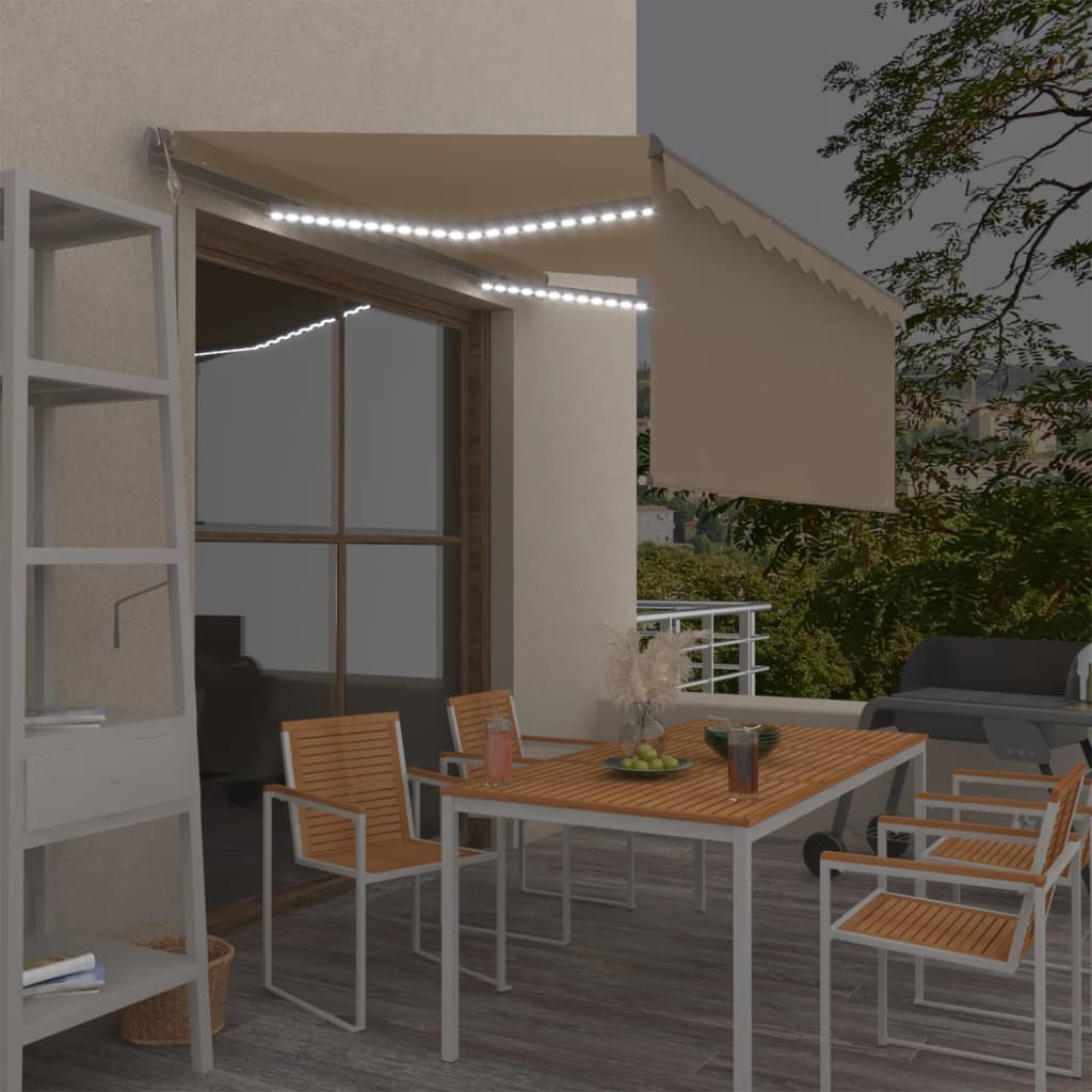 vidaXL Automatyczna markiza z zasłoną, LED i czujnikiem, 3,5x2,5 m