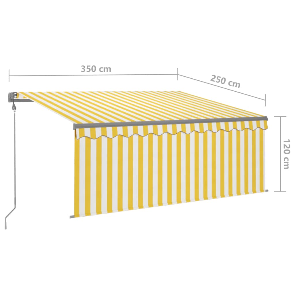 vidaXL Automatyczna markiza z zasłoną, LED i czujnikiem, 3,5x2,5 m