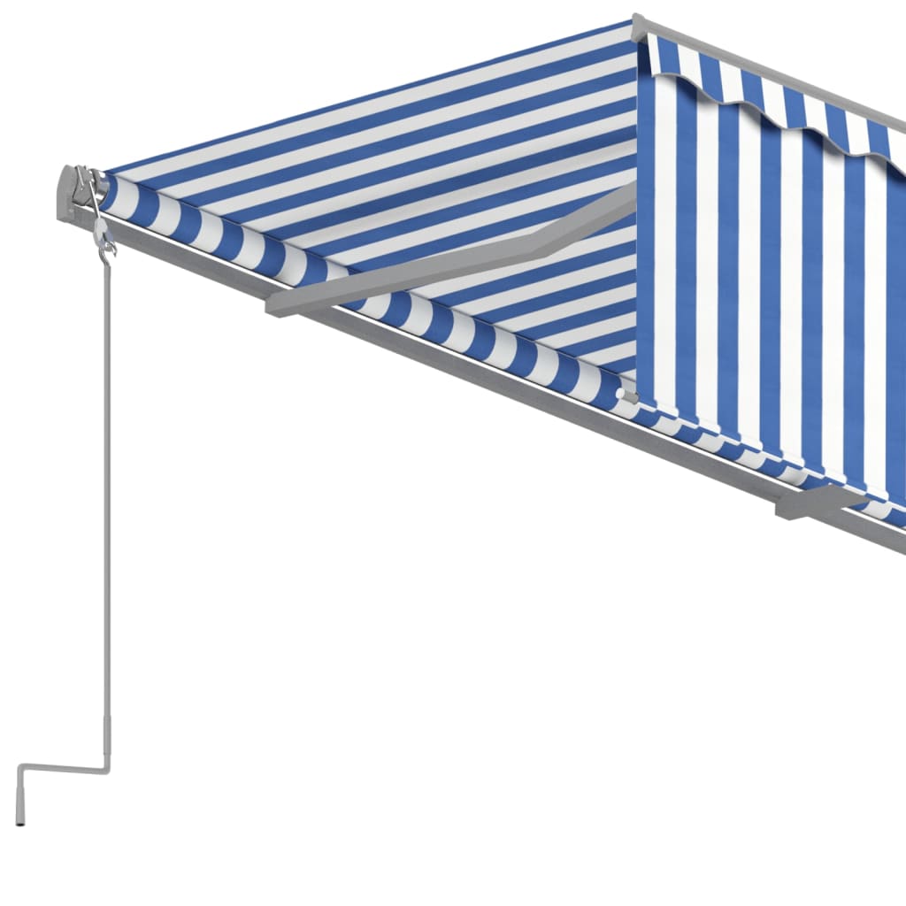 vidaXL Ręcznie zwijana markiza z zasłoną, 4x3 m, niebiesko-biała