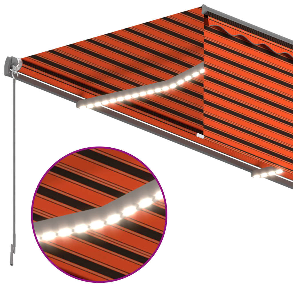 vidaXL Ręcznie zwijana markiza z zasłoną i oświetleniem LED, 4x3 m