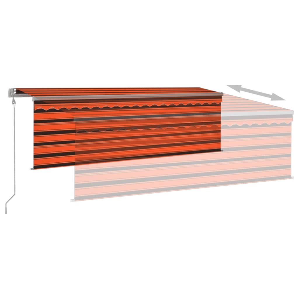 vidaXL Automatyczna markiza z zasłoną, 4x3 m, pomarańczowo-brązowa