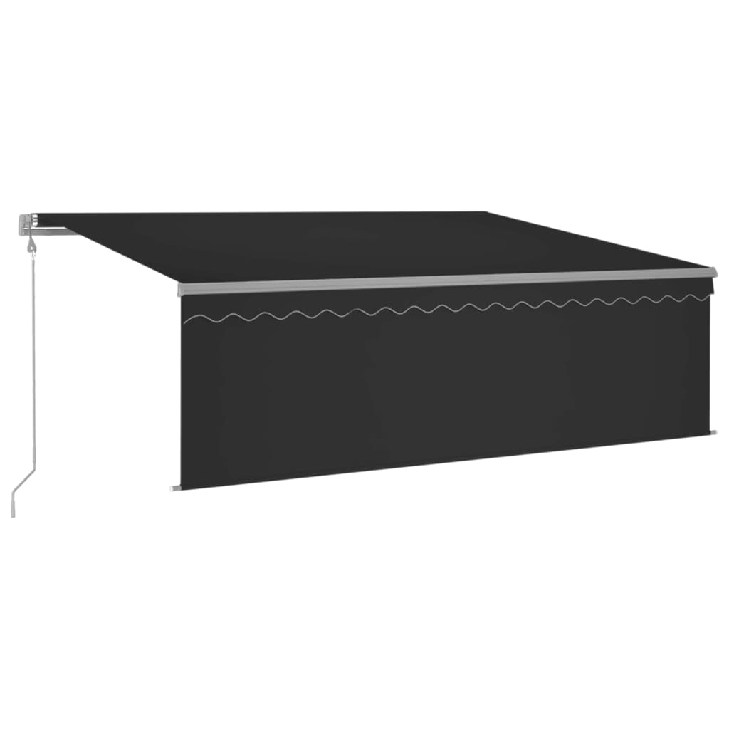 vidaXL Automatyczna markiza z zasłoną, LED i czujnikiem wiatru, 4x3 m