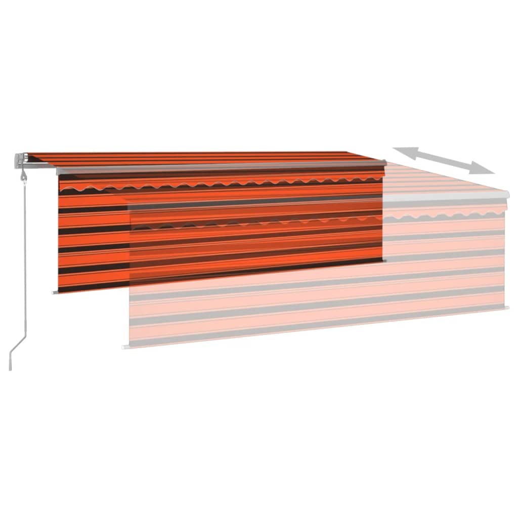 vidaXL Automatyczna markiza z zasłoną, LED i czujnikiem wiatru, 4x3 m