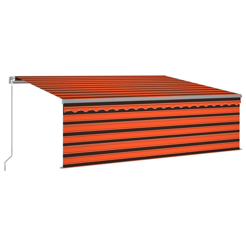 vidaXL Ręcznie zwijana markiza z zasłoną, 4,5x3 m, pomarańcz-brąz