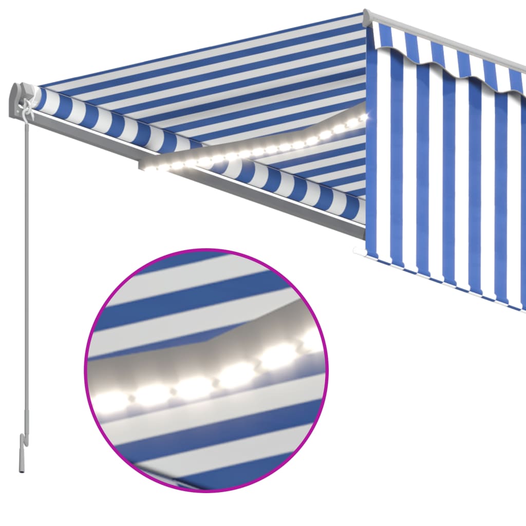 vidaXL Automatyczna markiza z zasłoną, LED i czujnikiem, 4,5x3 m