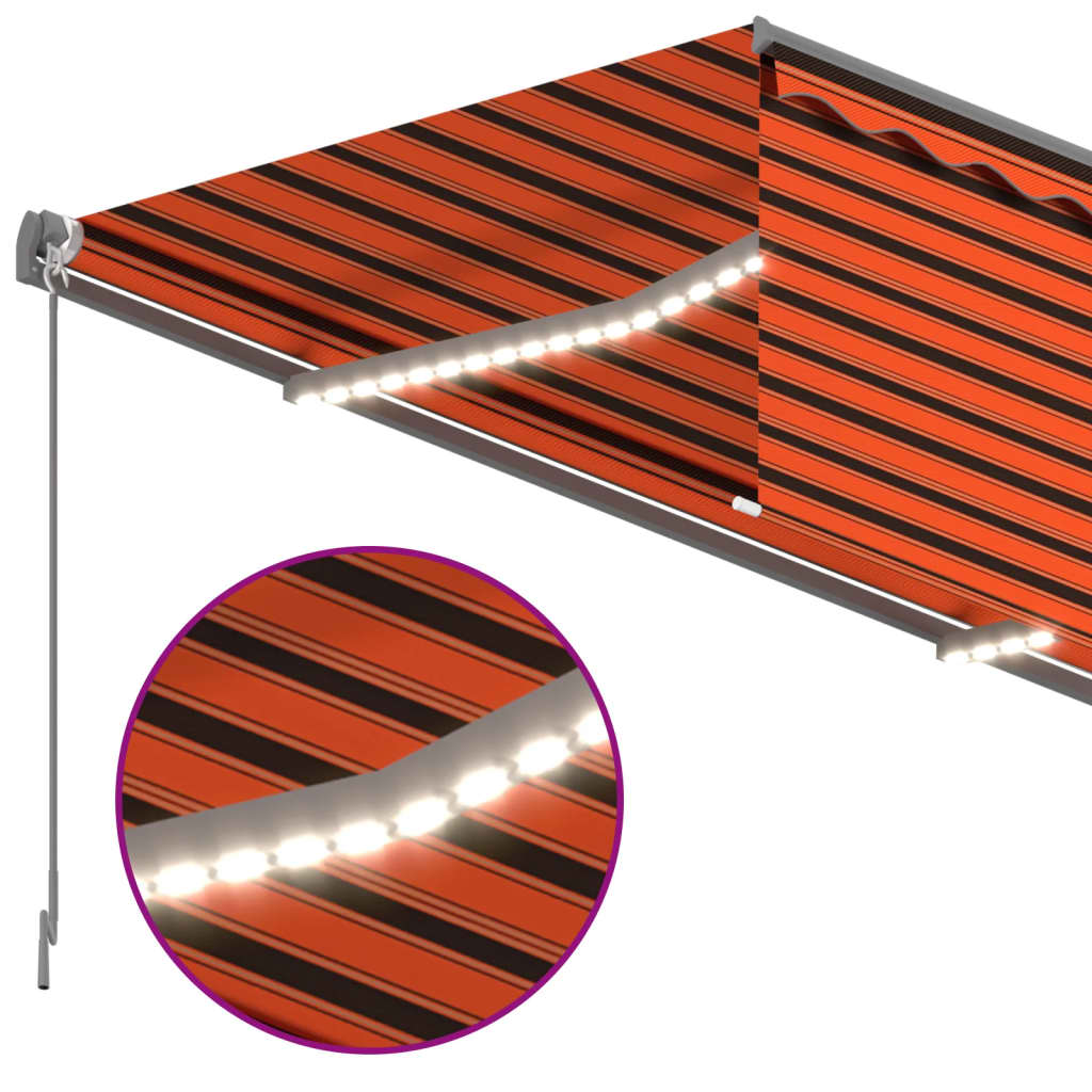 vidaXL Automatyczna markiza z zasłoną, LED i czujnikiem, 4,5x3 m