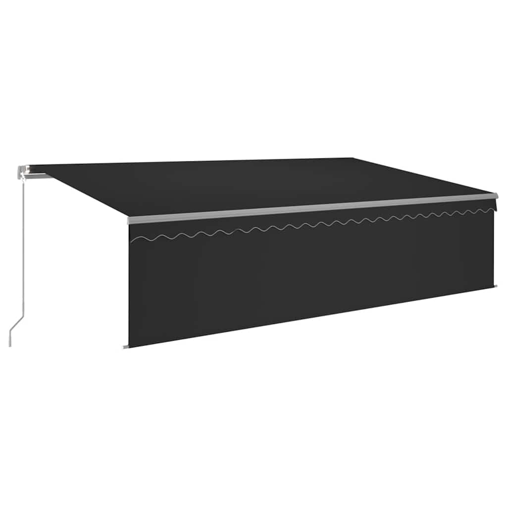 vidaXL Ręcznie zwijana markiza z zasłoną, 5x3 m, antracytowa