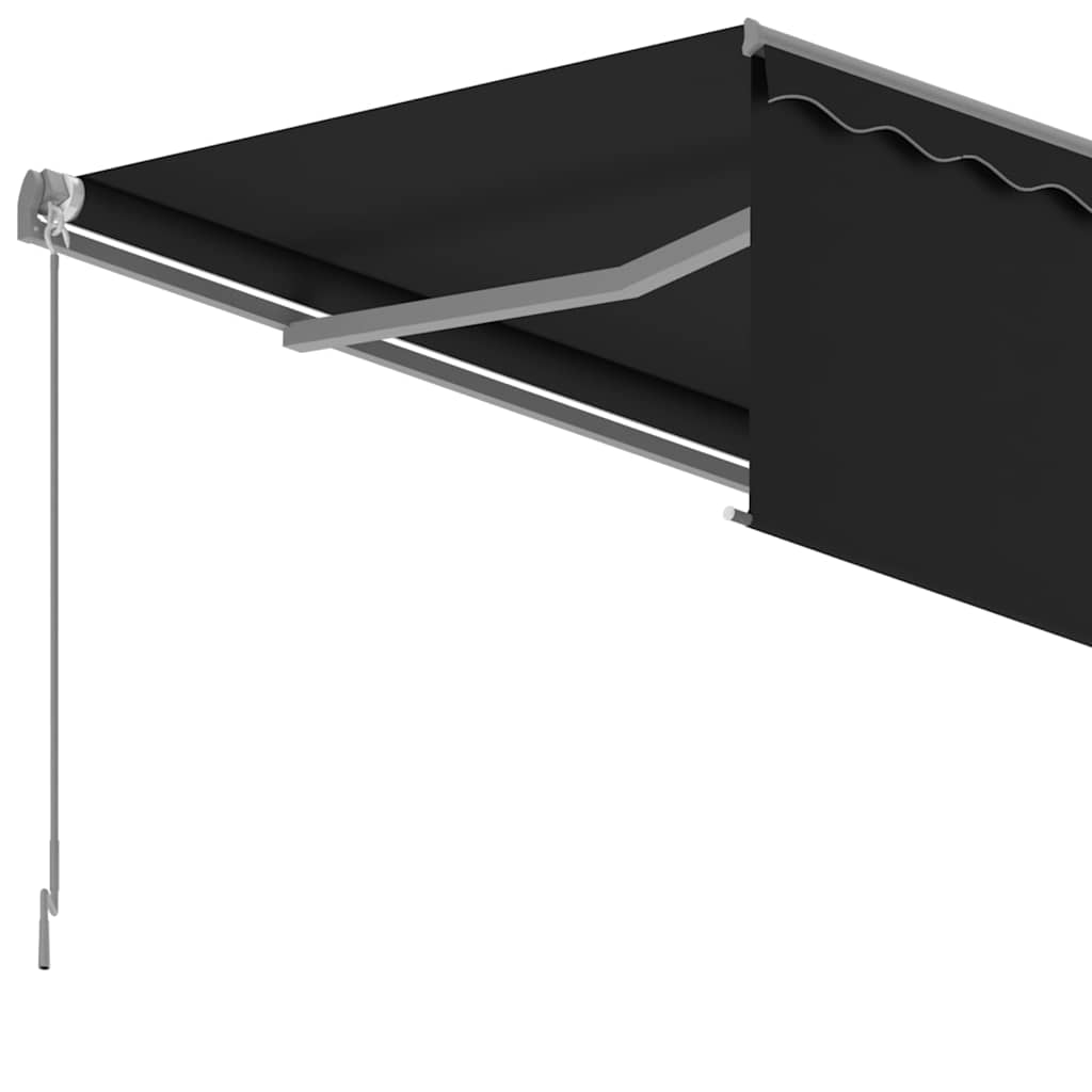 vidaXL Ręcznie zwijana markiza z zasłoną, 5x3 m, antracytowa