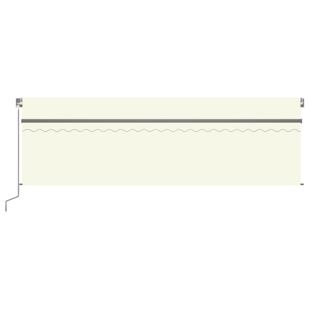vidaXL Ręcznie zwijana markiza z zasłoną i LED, 5x3 m, kremowa