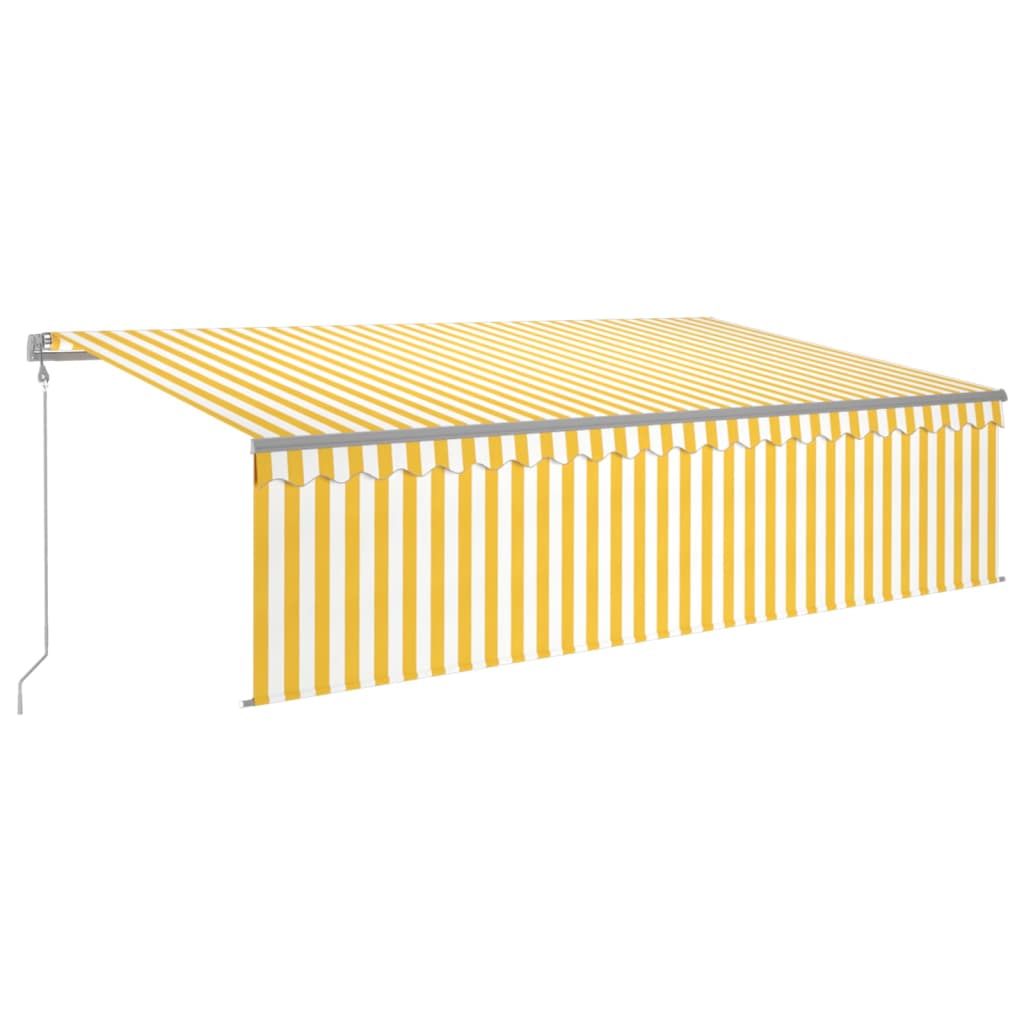 vidaXL Automatycznie zwijana markiza, LED i czujnik wiatru, 5x3 m