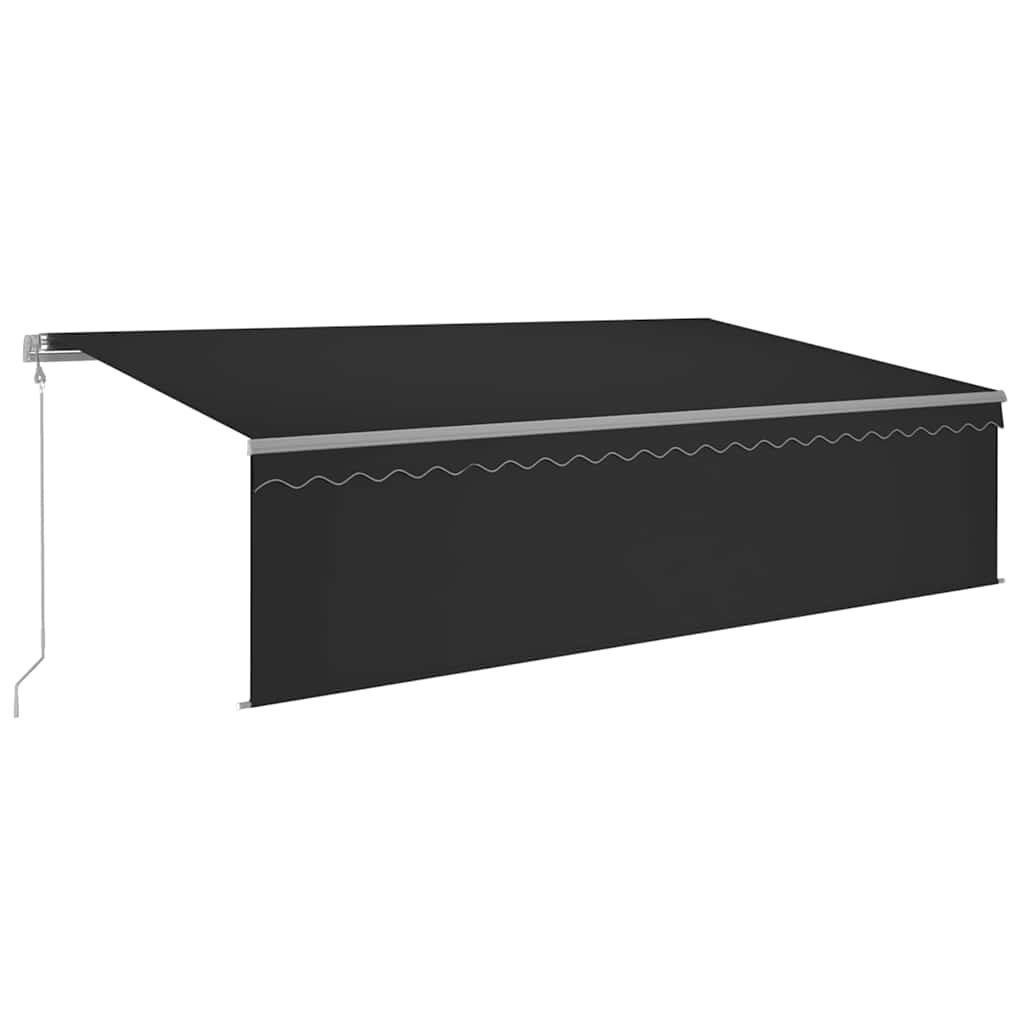 vidaXL Automatycznie zwijana markiza, LED i czujnik wiatru, 5x3 m