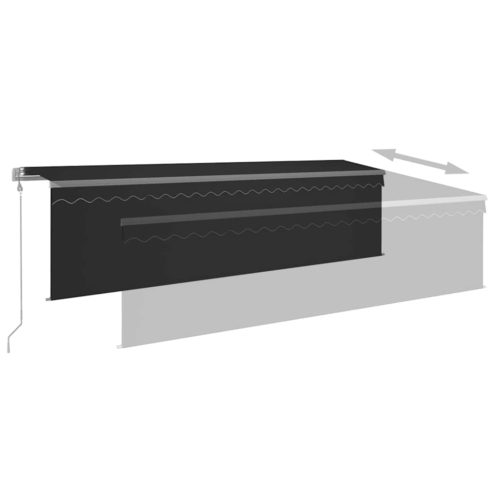 vidaXL Automatycznie zwijana markiza, LED i czujnik wiatru, 5x3 m