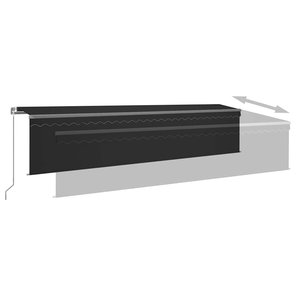 vidaXL Ręcznie zwijana markiza z zasłoną, 6x3 m, antracytowa