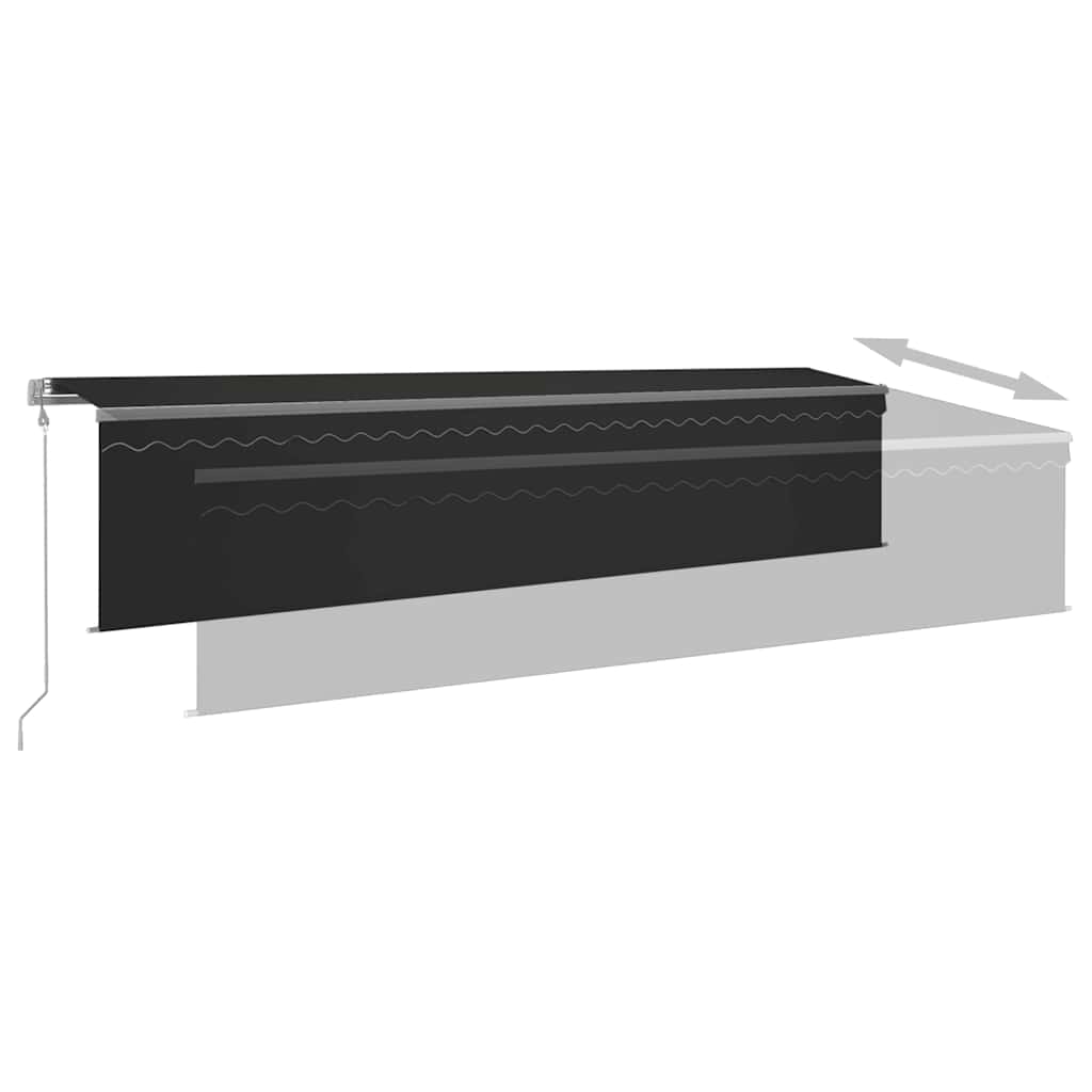 vidaXL Automatycznie zwijana markiza z zasłoną, 6x3 m, antracytowa