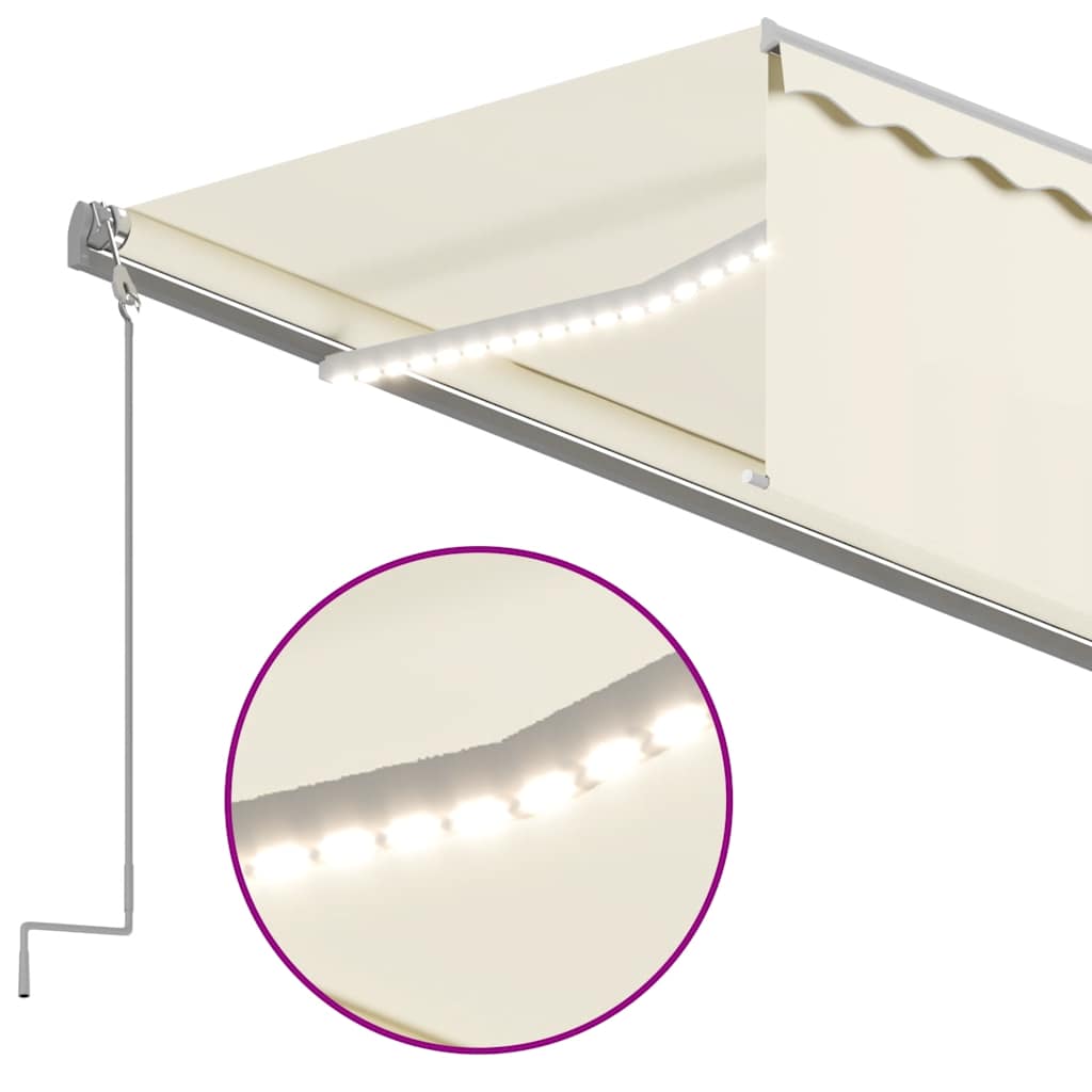 vidaXL Automatycznie zwijana markiza, LED i czujnik wiatru, 6x3 m