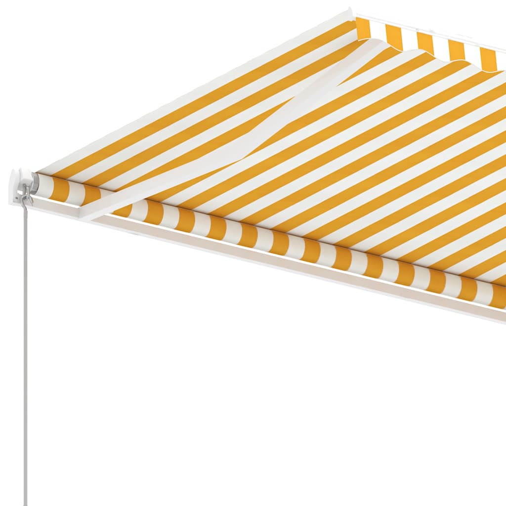 vidaXL Wolnostojąca, ręcznie zwijana markiza, 600x300 cm, żółto-biała