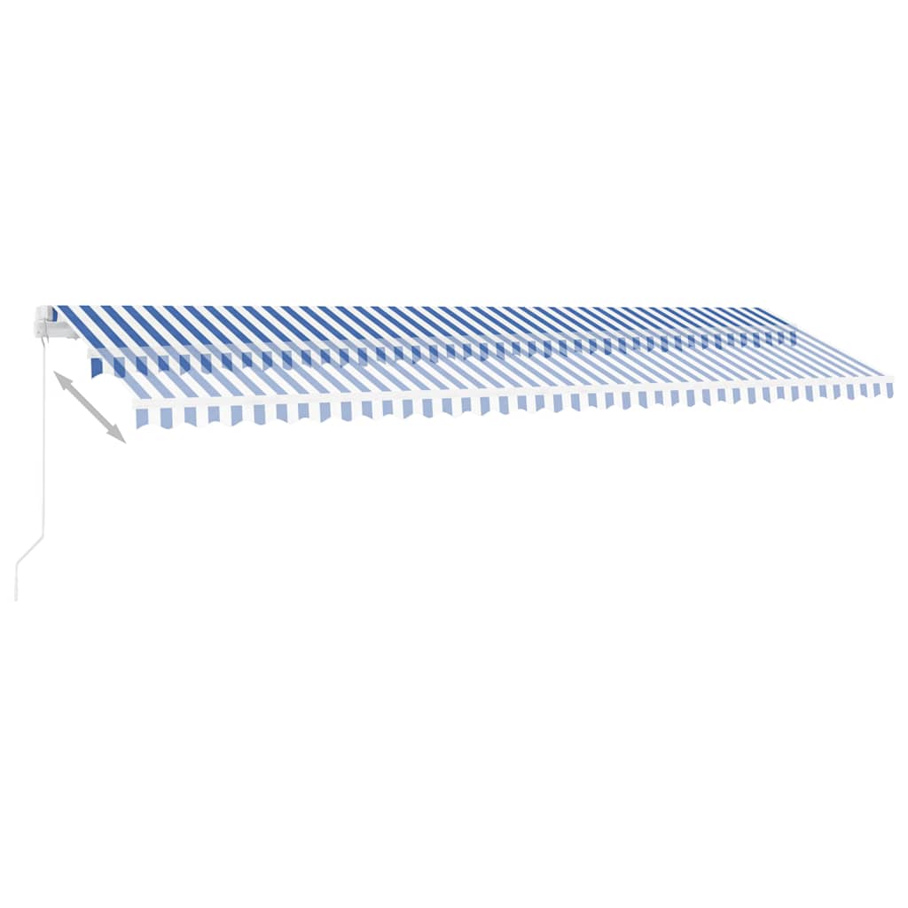 vidaXL Ręcznie zwijana markiza z LED, 600 x 300 cm, niebiesko-biała