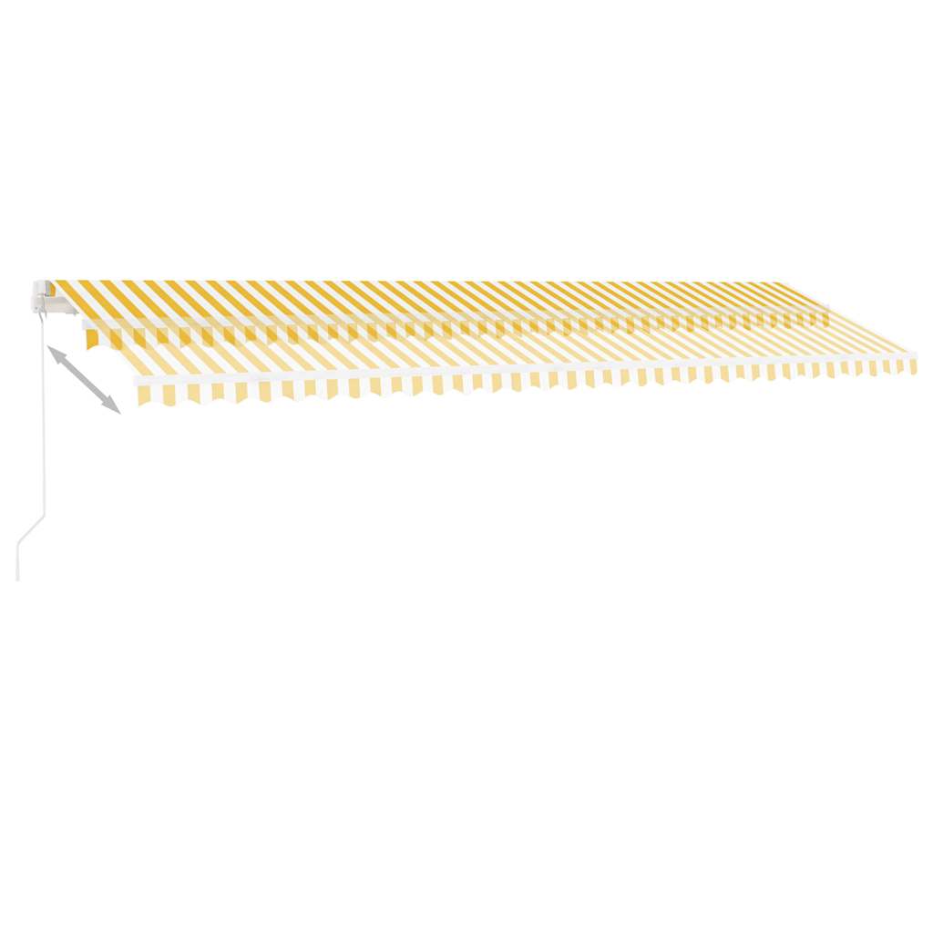 vidaXL Ręcznie zwijana markiza z LED, 600 x 300 cm, żółto-biała