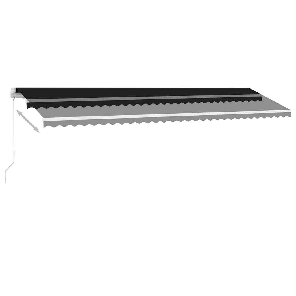 vidaXL Ręcznie zwijana markiza z LED, 600 x 300 cm, antracytowa